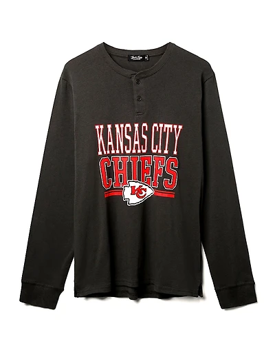 Junk Food Clothing Unisex Nfl Kansas City Chiefs Long Sleeve Henley