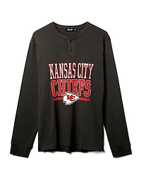 Junk Food Clothing Unisex Nfl Kansas City Chiefs Long Sleeve Henley