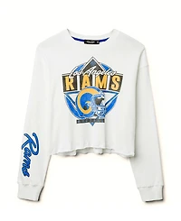 Junk Food Clothing Women's Nfl Los Angeles Rams Helmet Crop Fleece