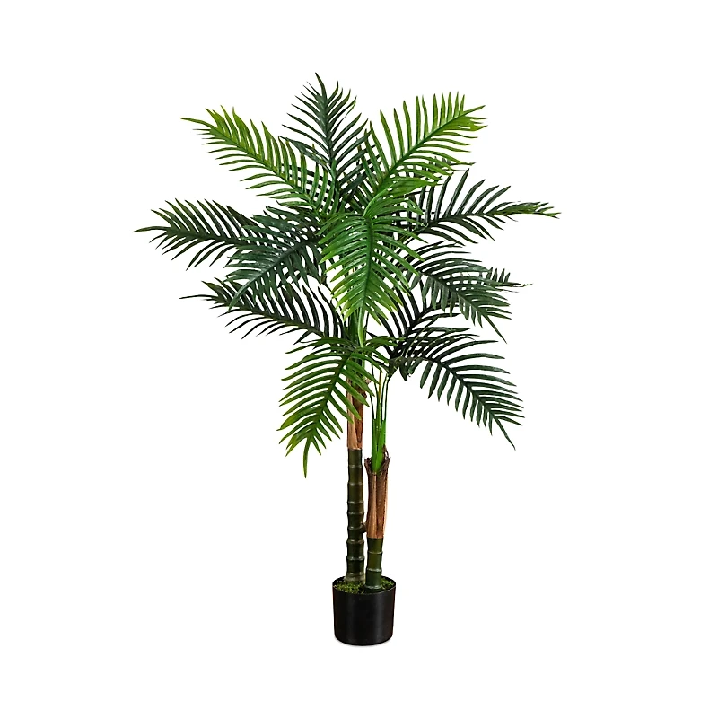 Nearly Natural 4' Uv Resistant Artificial Double Robellini Palm Tree (Indoor/Outdoor)