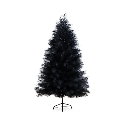 Nearly Natural 6' Artificial Halloween Black Pampas Grass Christmas Tree