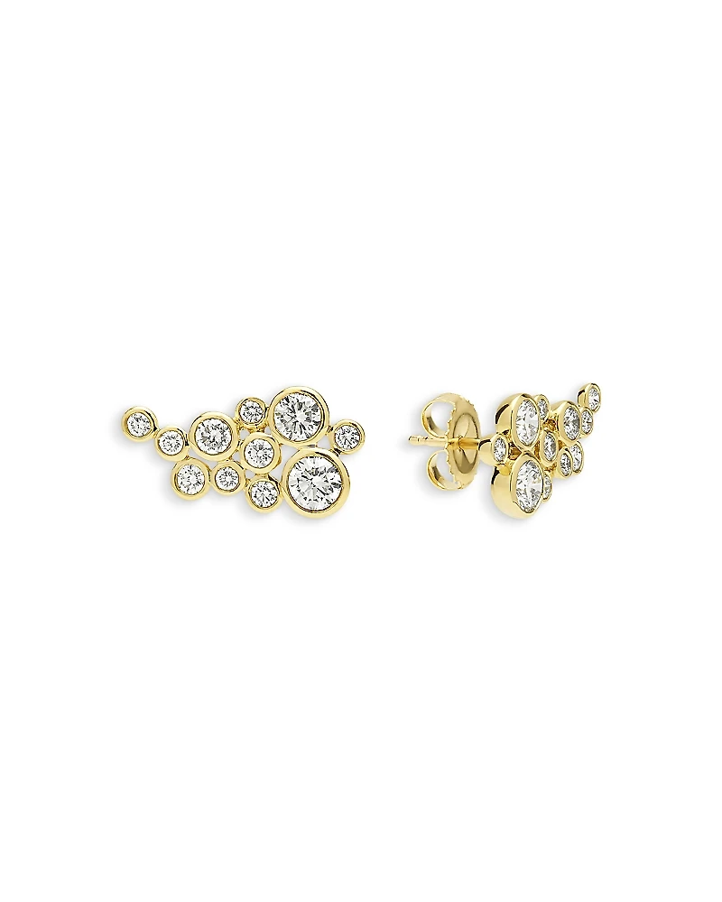 Lagos 18K Yellow Gold Fizz Diamond Bezel Grape Cluster Stud Earrings
