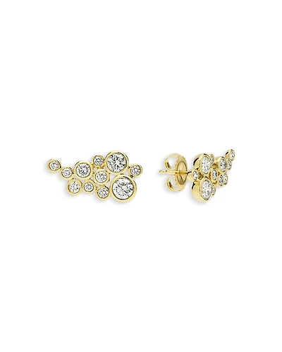 Lagos 18K Yellow Gold Fizz Diamond Bezel Grape Cluster Stud Earrings