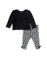Splendid Girls' Long Sleeved Top & Mini Heart Leggings Set - Baby