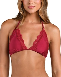 L'Agence Annabelle Lace Solids Triangle Bra Bikini Top