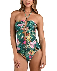 L'Agence Shiva Charonda Butterfly Keyhole Bandeau One Piece Swimsuit