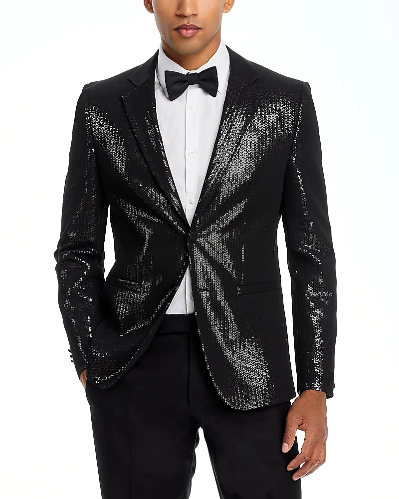 Hugo Arti Sequin Notch Extra Slim Fit Dinner Jacket