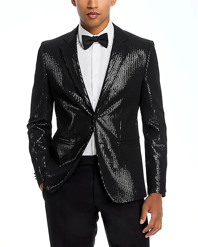 Hugo Arti Sequin Notch Extra Slim Fit Dinner Jacket
