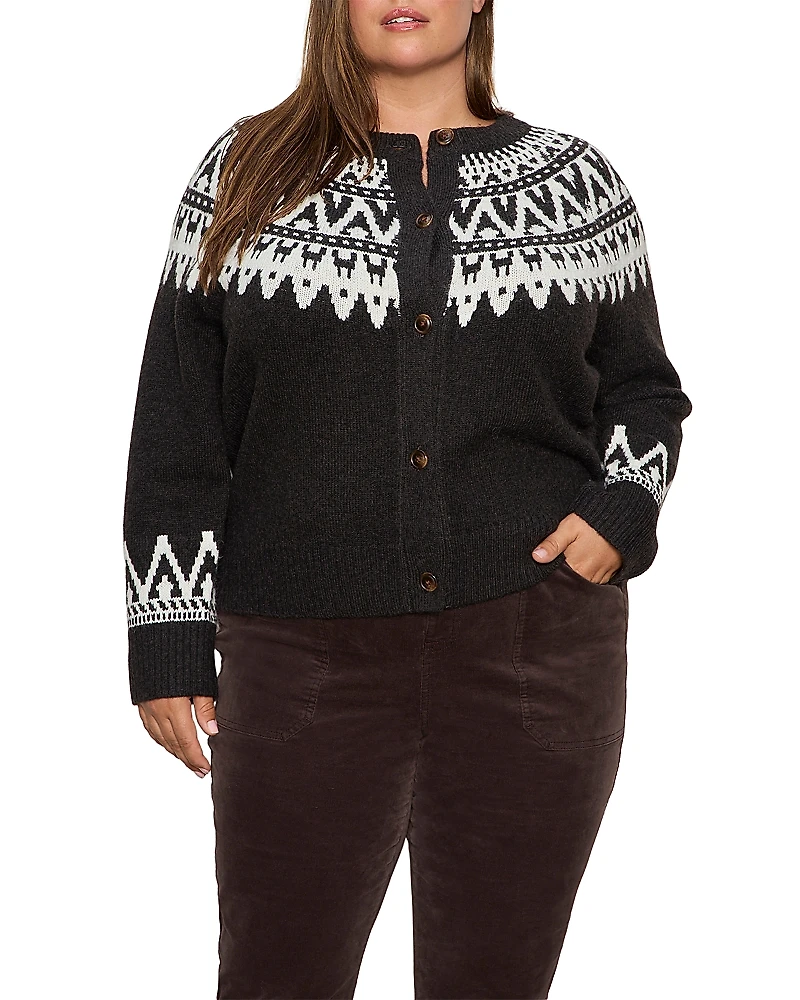 Sanctuary Fair Isle Crewneck Cardigan