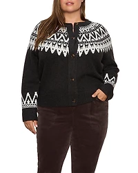 Sanctuary Fair Isle Crewneck Cardigan