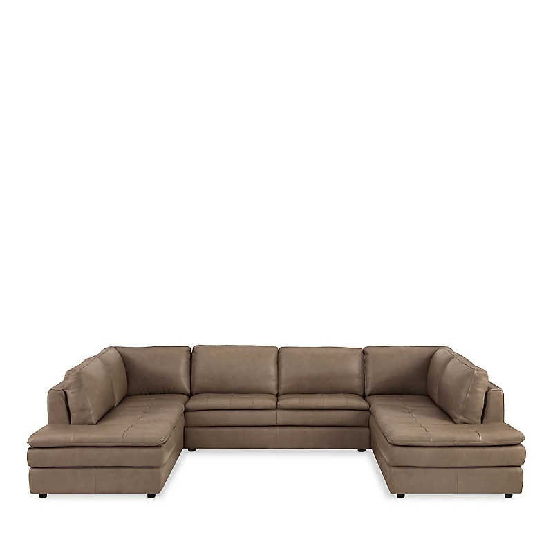 Chateau d'Ax Brunello Leather Sectional Sofa