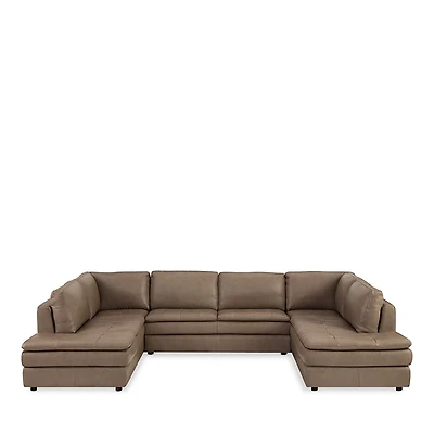 Chateau d'Ax Brunello Leather Sectional Sofa