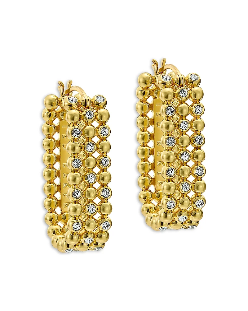 Ted Baker Crystal & Bead Oval Hoop Earrings