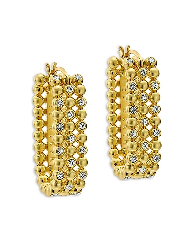 Ted Baker Crystal & Bead Oval Hoop Earrings