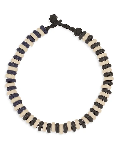 Adina Reyter Sterling Silver Midnight Stripes Full Enamel Mini Bead Cord Bracelet