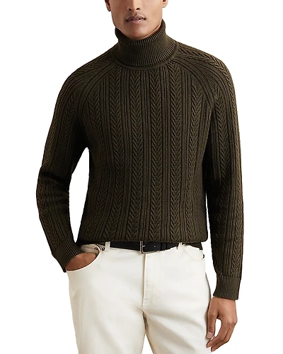 Reiss Dartford Cable Knit Turtleneck Sweater