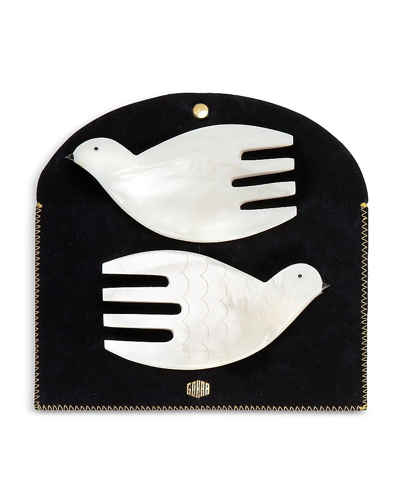 Gohar Dove Mother of Pearl Salad Servers