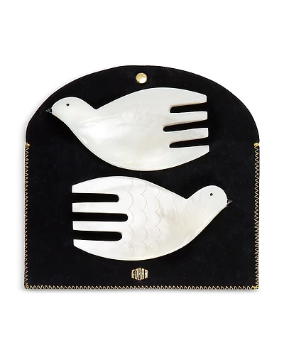 Gohar Dove Mother of Pearl Salad Servers