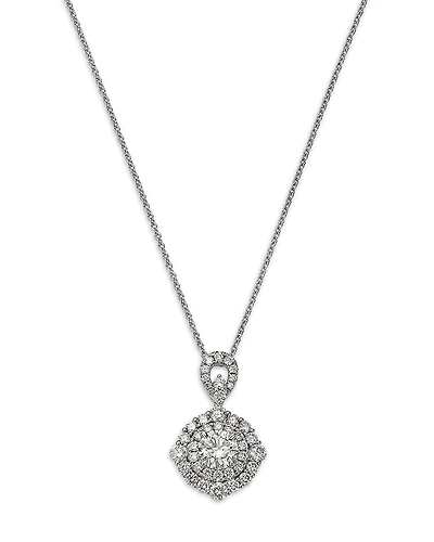 Bloomingdale's Fine Collection Certified Diamond Halo Pendant Necklace