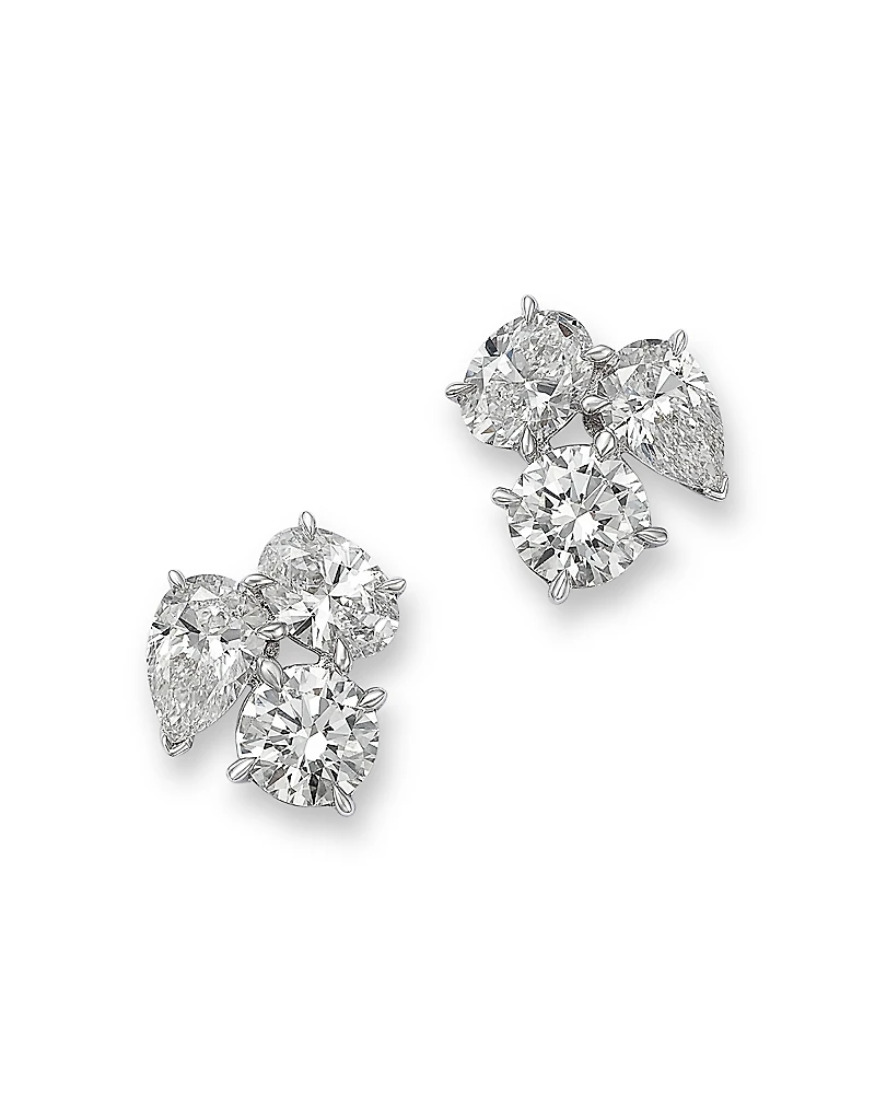 Bloomingdale's Fine Collection Luxe Collection Certified Lab Grown Diamond Trio Stud Earrings