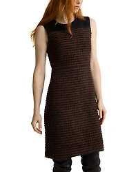 St. John Crepe Cady Bordered Tweed Dress