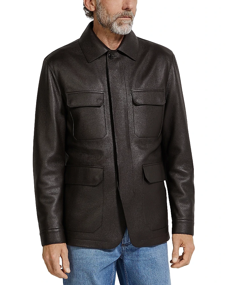 Zegna Leather Field Jacket