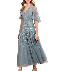 Needle & Thread Dappled Sequin Cape Ankle Gown