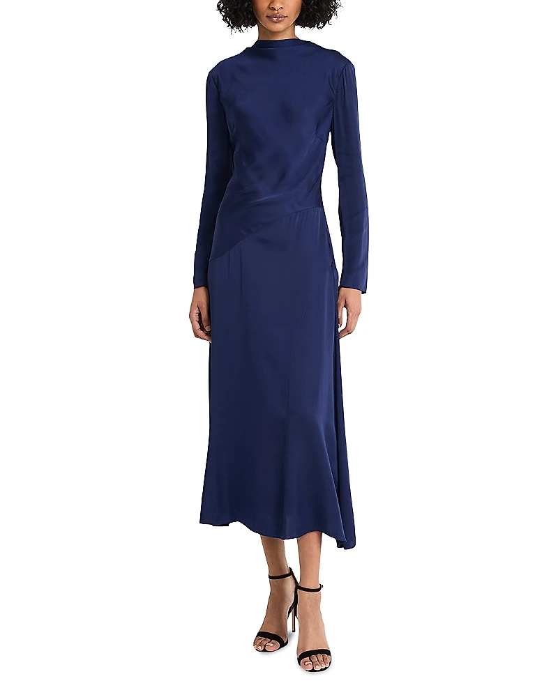 Luxely Long Sleeve Mock Neck Maxi Dress