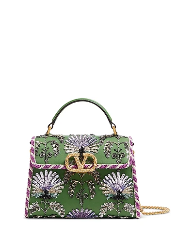 Valentino Garavani Vsling Mini Jewel VLogo Embroidered Convertible Top Handle Bag