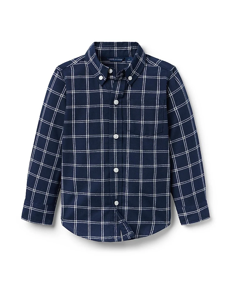 Janie and Jack Boys' Tattersall Flannel Shirt - Little Kid