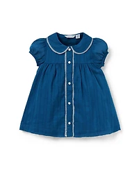 Janie and Jack Girls' Baby Textured Stripe Collar Dress