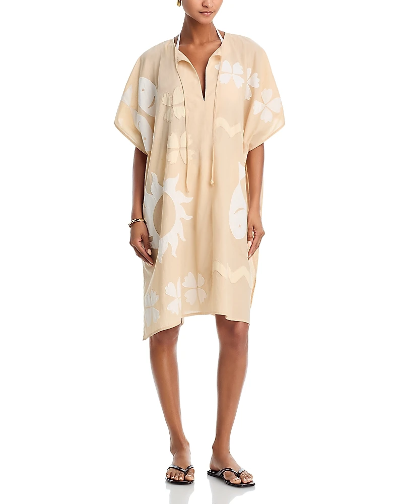 Echo Sunup Applique Caftan Swim Cover-Up