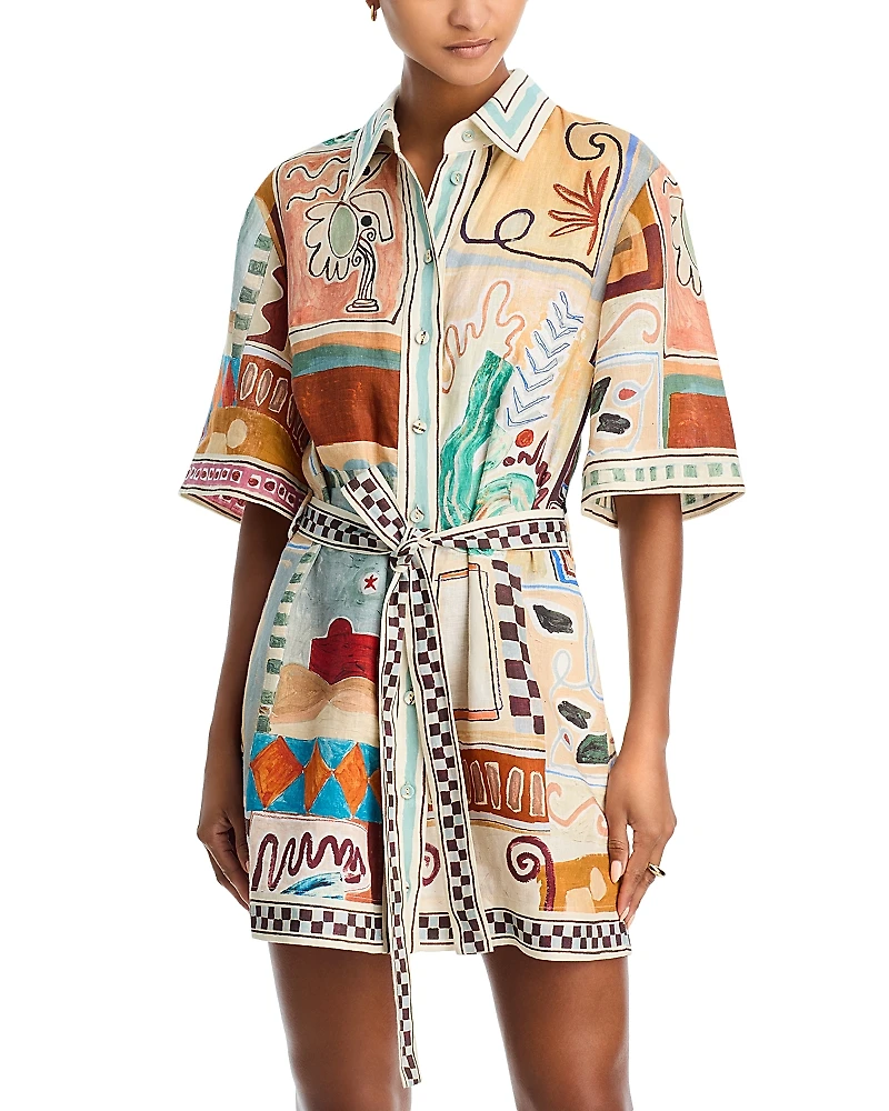 Alemais Michelle Mini Linen Dress