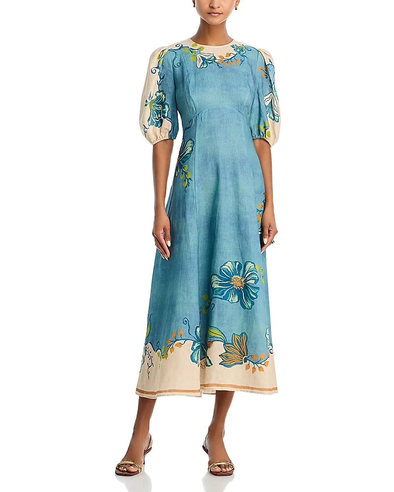 Alemais Luda Midi Linen Dress