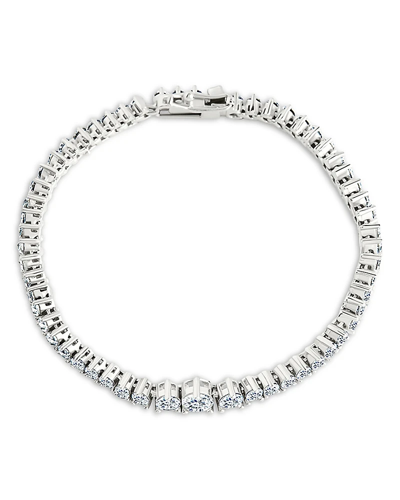Sterling Forever Tatum Cubic Zirconia Flex Bracelet