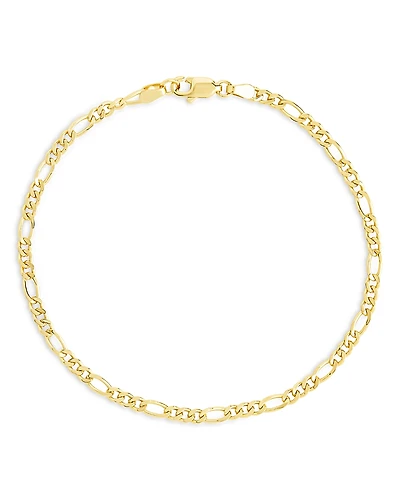 Sterling Forever Figaro Chain Bracelet