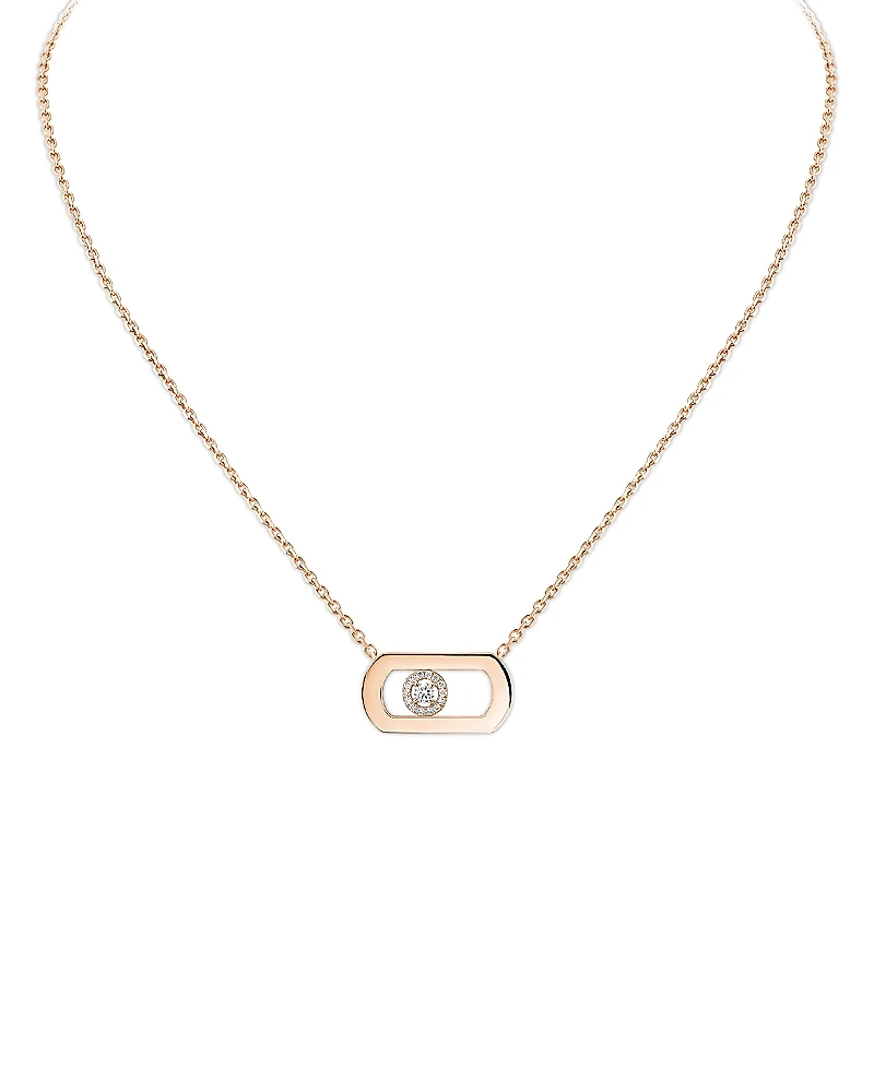 Messika 18K Rose Gold So Move Diamond Oval Pendant Necklace, 17.71