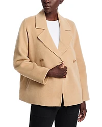 Eileen Fisher Petites Wool Double Breasted Trench Jacket