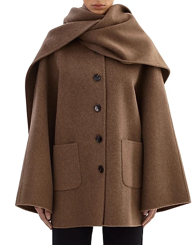 Lamarque Wool Scarf Coat