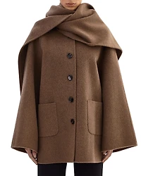 Lamarque Wool Scarf Coat