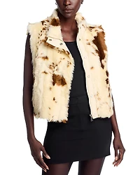 Adrienne Landau Wynn Printed Faux Fur Vest