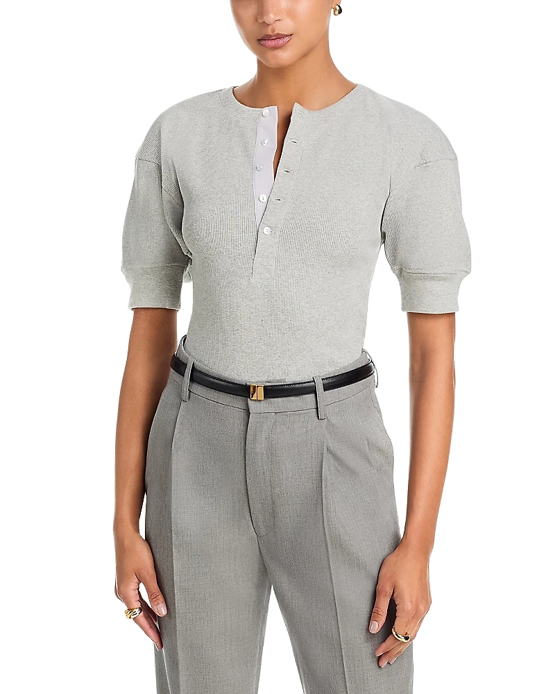 Victoria Beckham Ribbed Henley Top