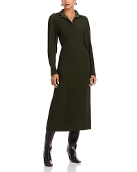 Victoria Beckham Long Sleeve Polo Collar Dress