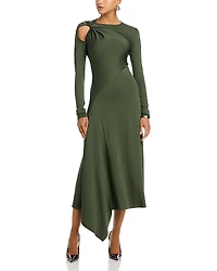 Victoria Beckham Cutout Twist Front Midi Dress