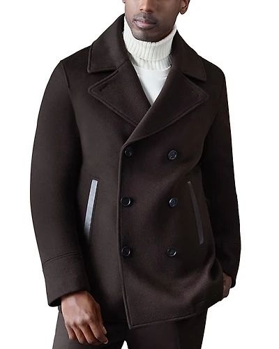 Mackage Wool Shearling Collar Peacoat