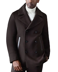 Mackage Wool Shearling Collar Peacoat