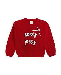 Sweet Wink Girls' Holly Jolly Bow Christmas Knit Sweater - Baby
