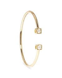 Dinh Van 18K Yellow Gold Le Cube Diamant Diamond Cube Set Wire Cuff Bracelet