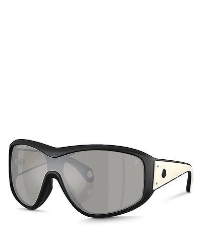 Moncler Thyra Oval Shield Sunglasses, 136mm