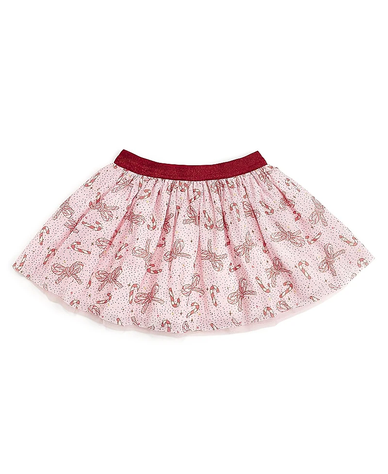 Sweet Wink Girls' Candy Cane Bow Printed Christmas Tutu - Baby